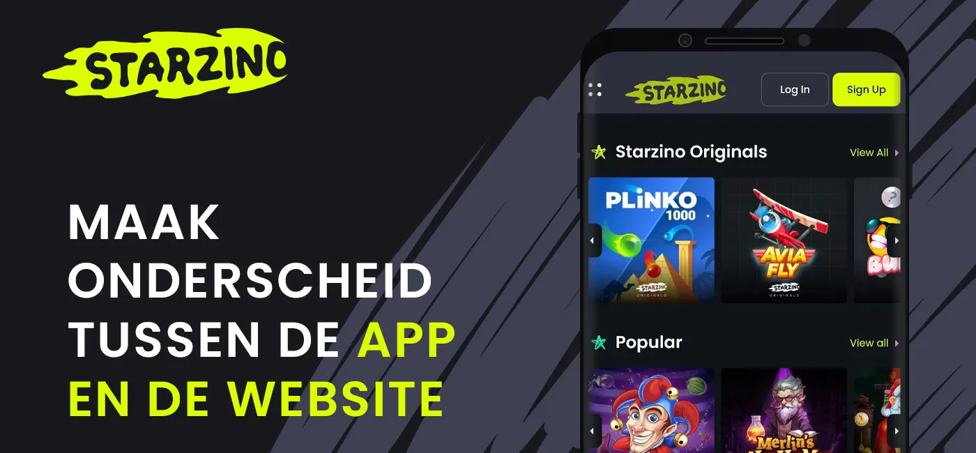 Kenmerken van de Starzhino app en de mobiele versie van de site