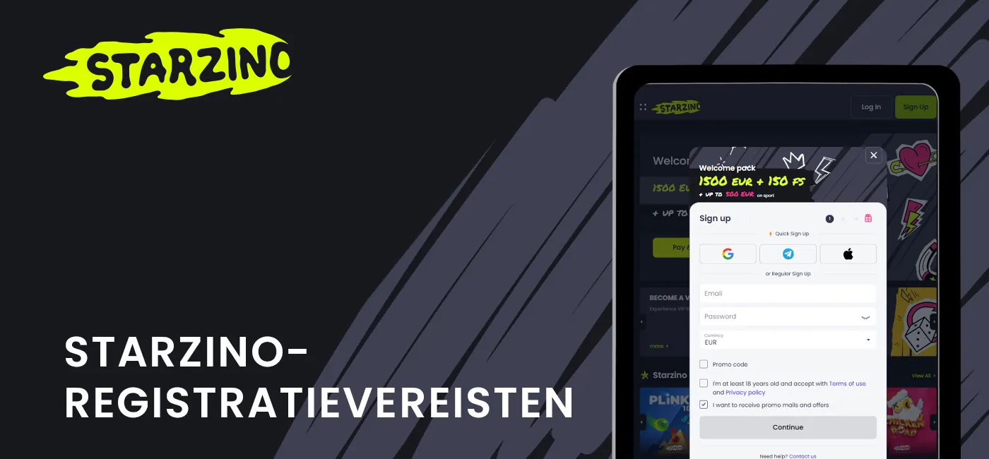 Vereisten voor nieuwe Starzino gebruikers